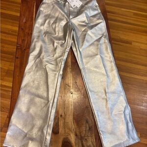 H&M Shiny Silver Vegan Trousers